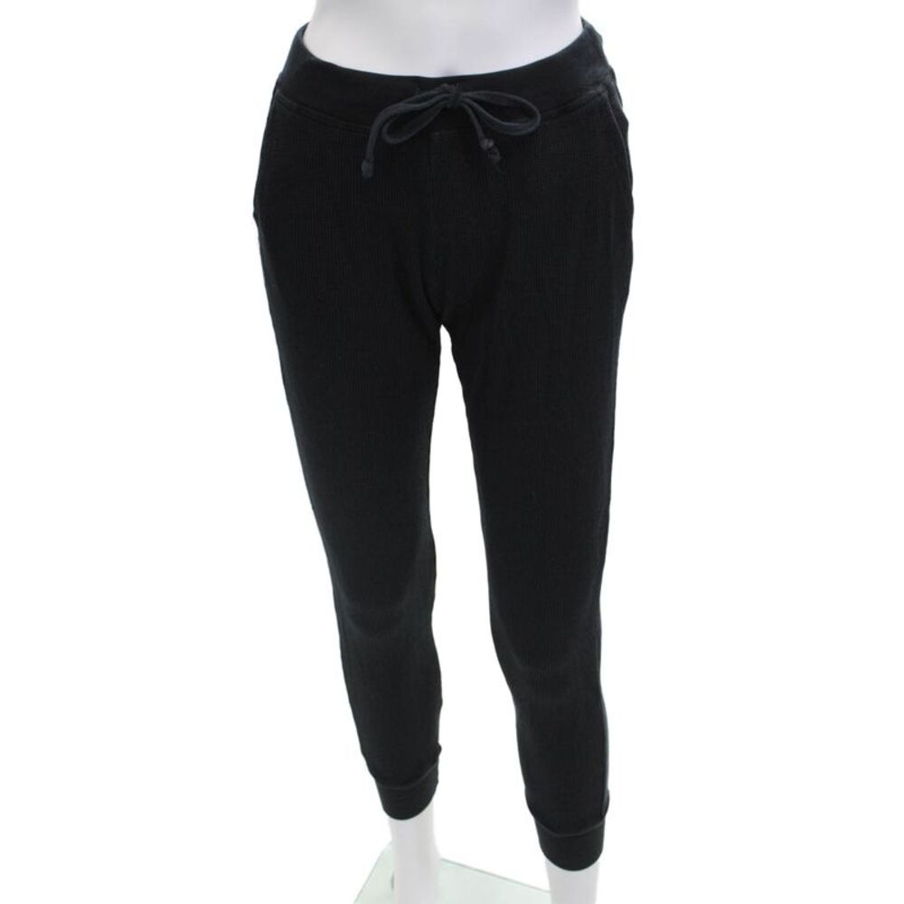 Splendid Women's Drawstring Waist Tapered Leg Jogger Pants Black Size XS